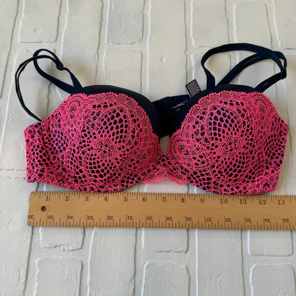 Victoria's Secret Very Sexy Multiway /Multi Option Navy Blue Hot Pink Bra 36C - Picture 4 of 5